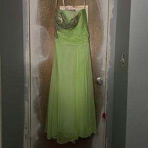Green Prom Dress, sequins, wore once, size 10